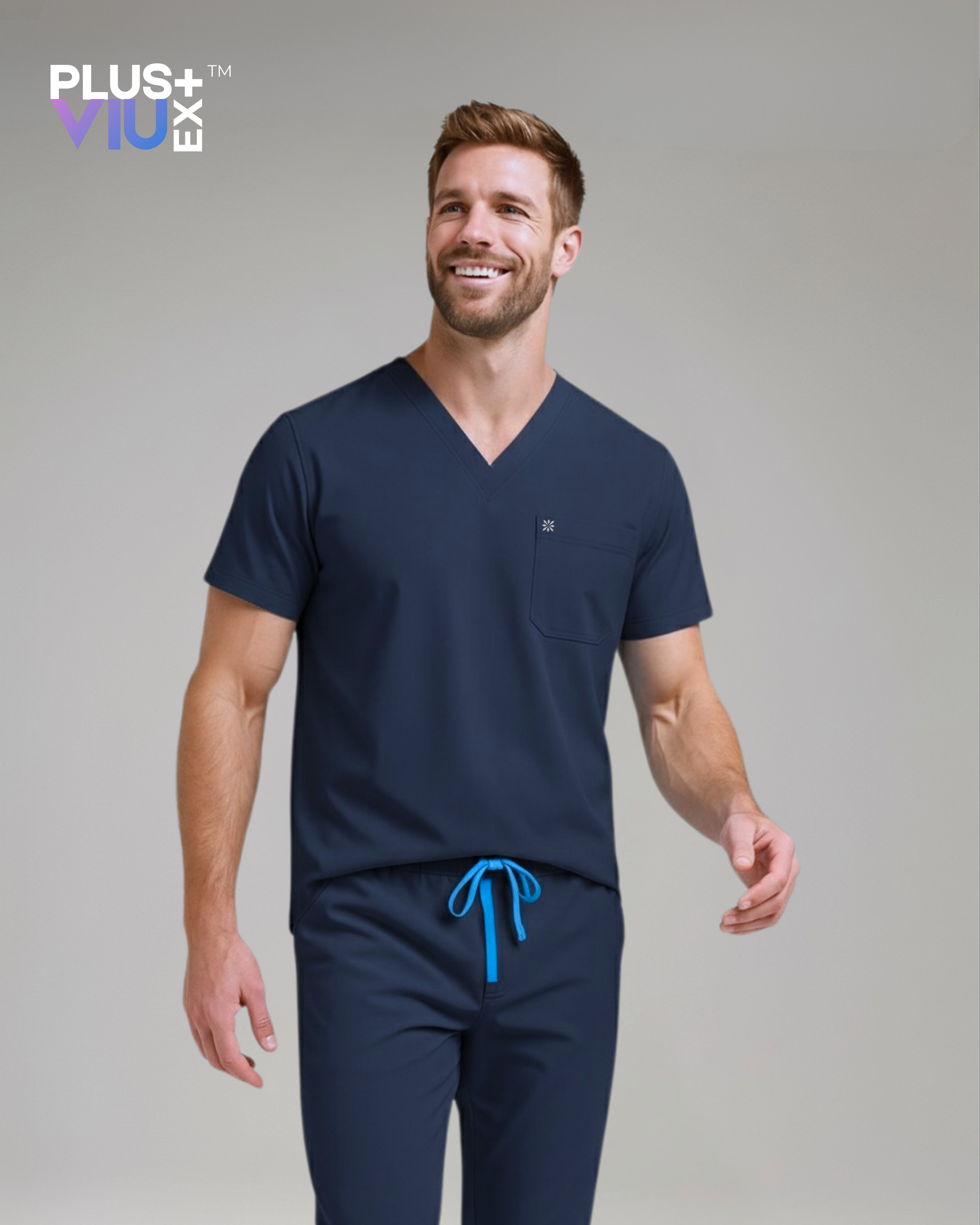 ARMKPLUS+, Full set Regal Indigo ( V Neck ) For Men