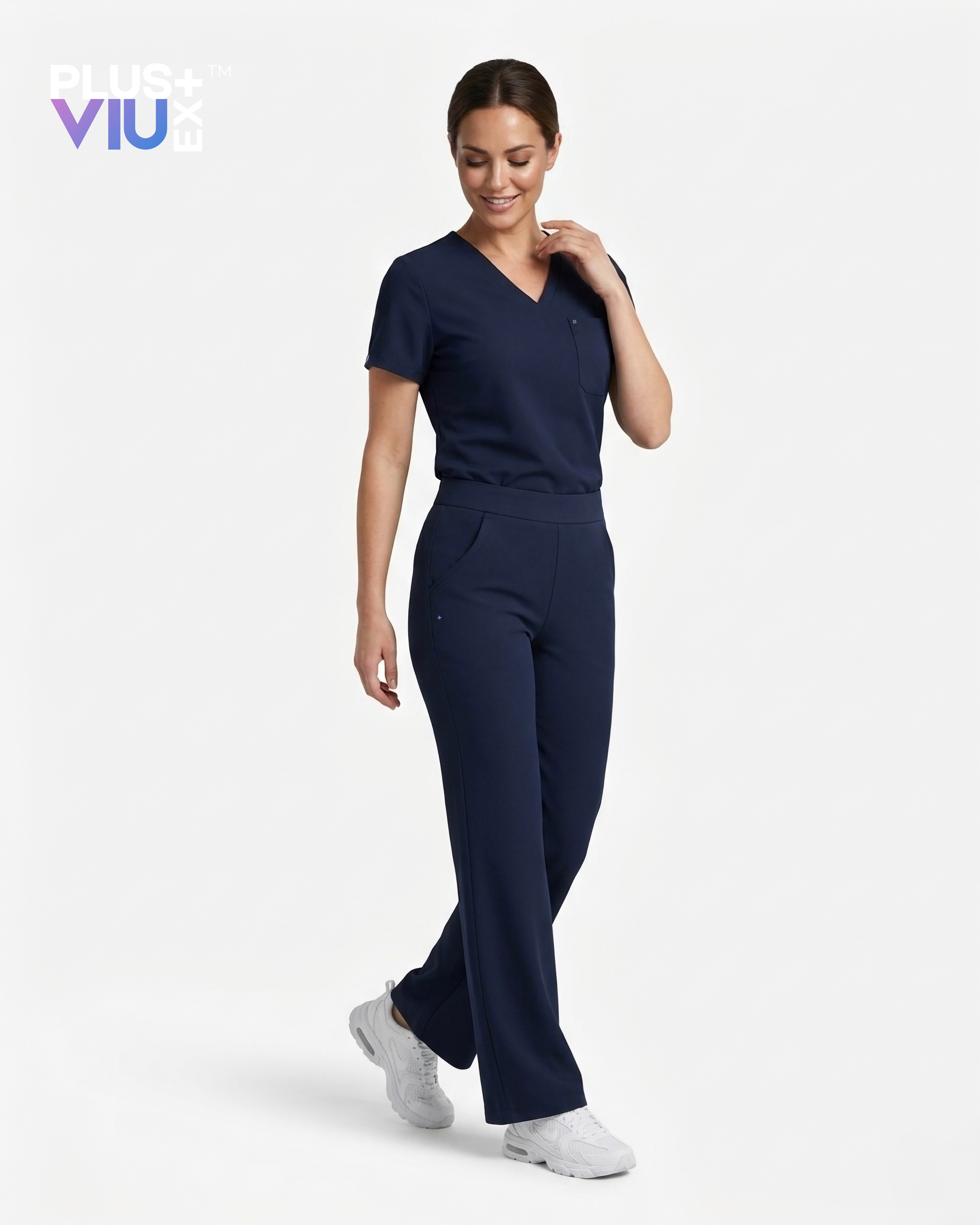 ARMKPLUS+, Full set Regal Indigo ( V Neck ) For Women
