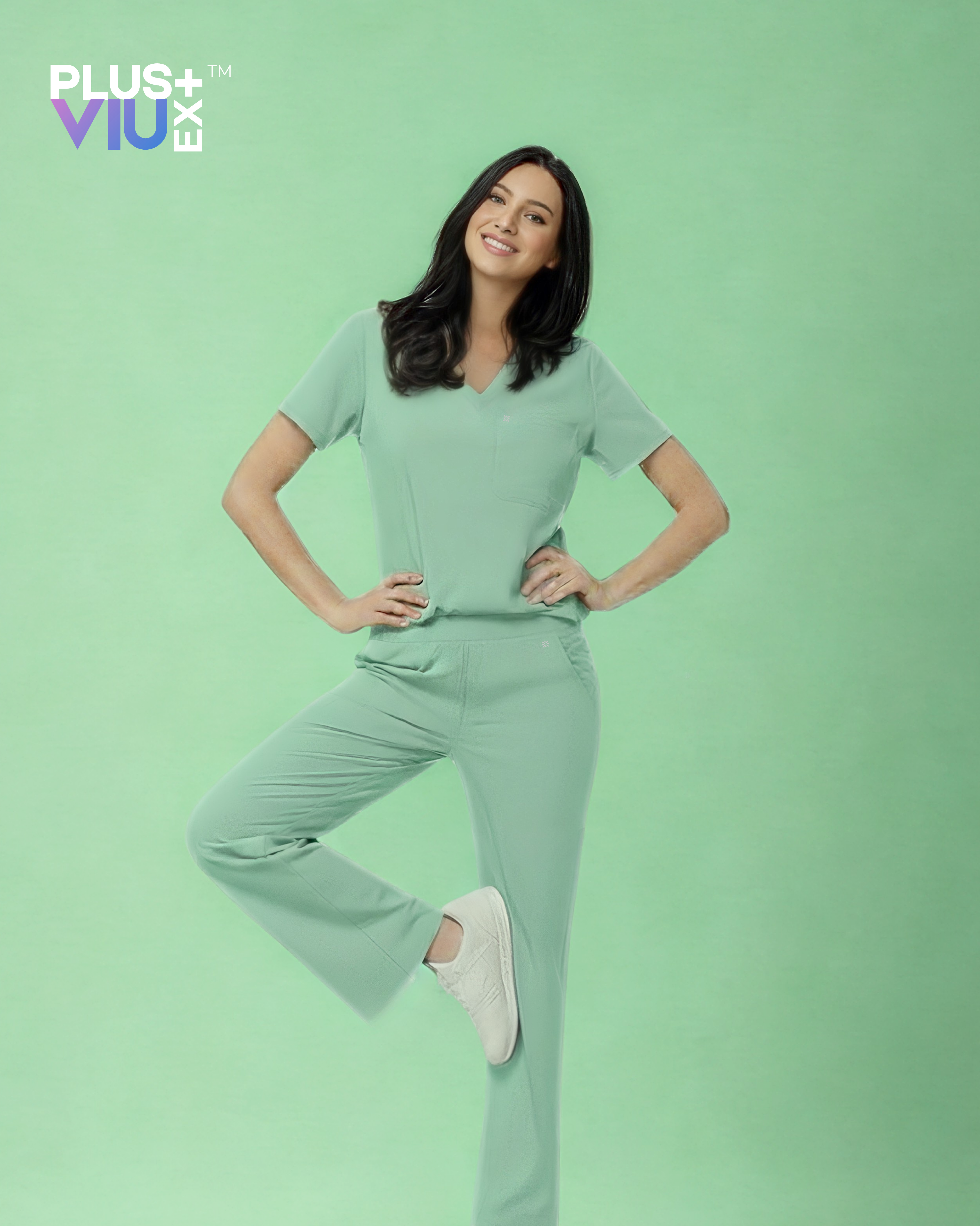 ARMKPLUS+, Full set Mint green ( V Neck ) For Women