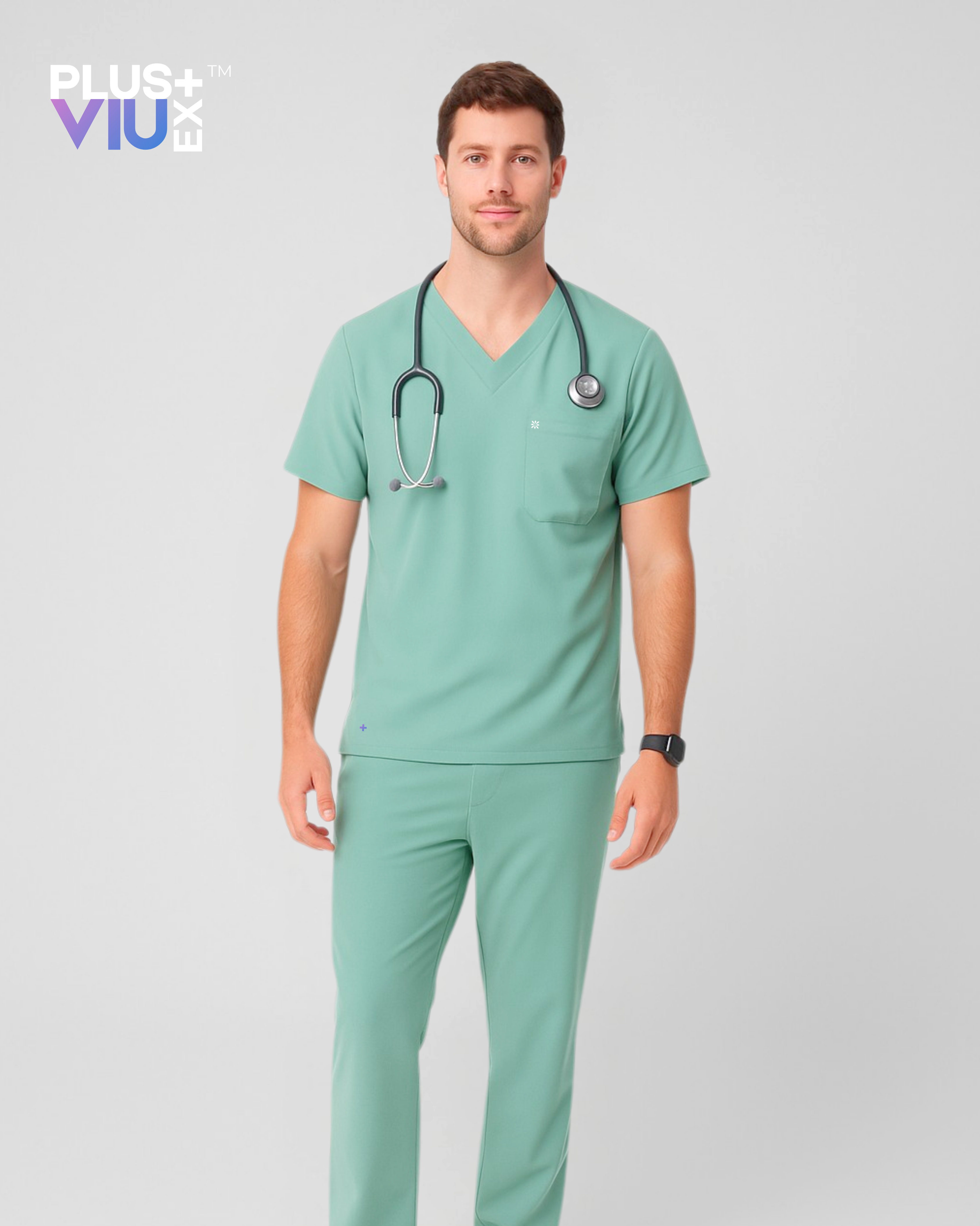 ARMKPLUS+, Full set Mint Green  ( V Neck ) For Men