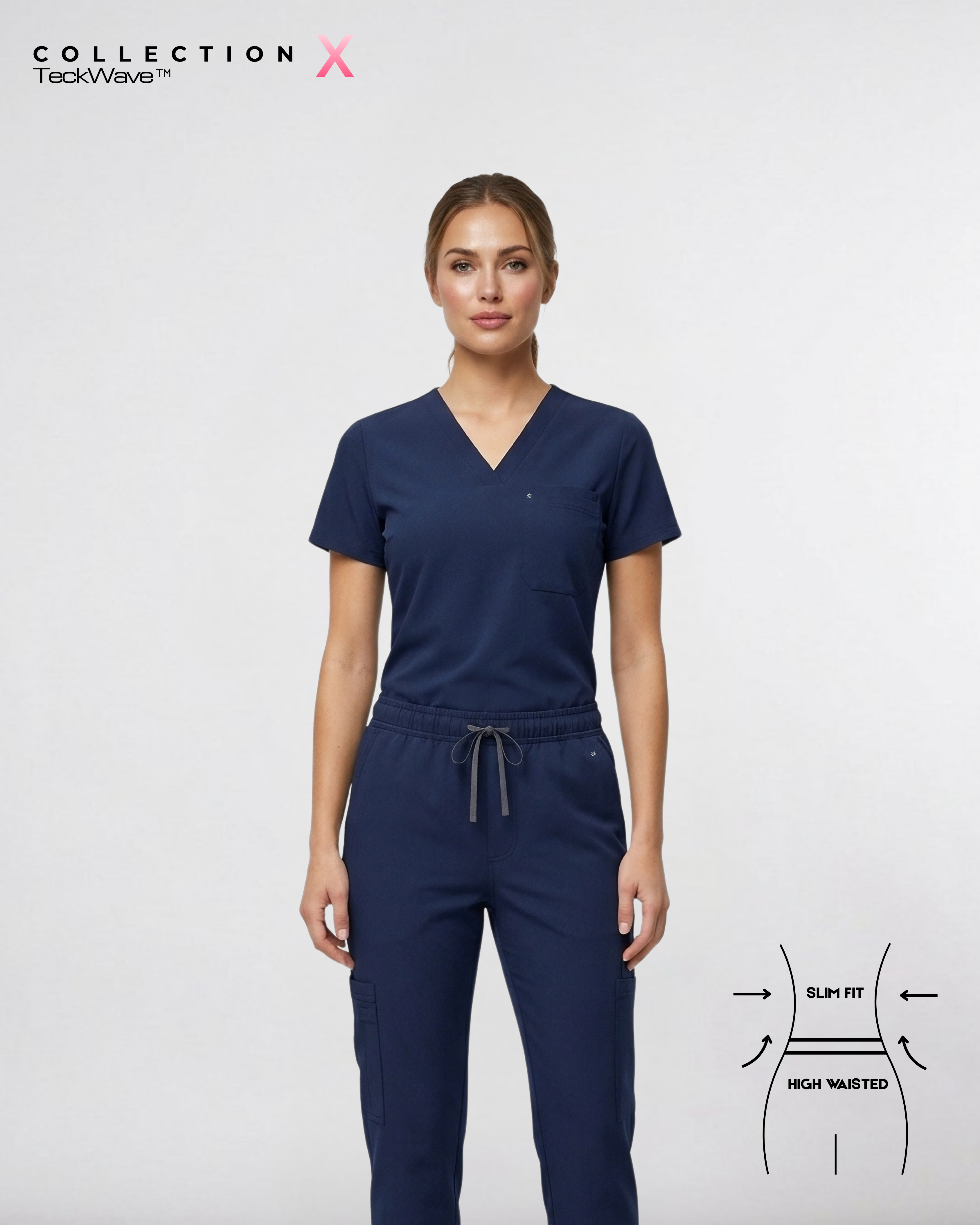 ARMK X, Full set Regal Indigo ( V Neck ) For Women