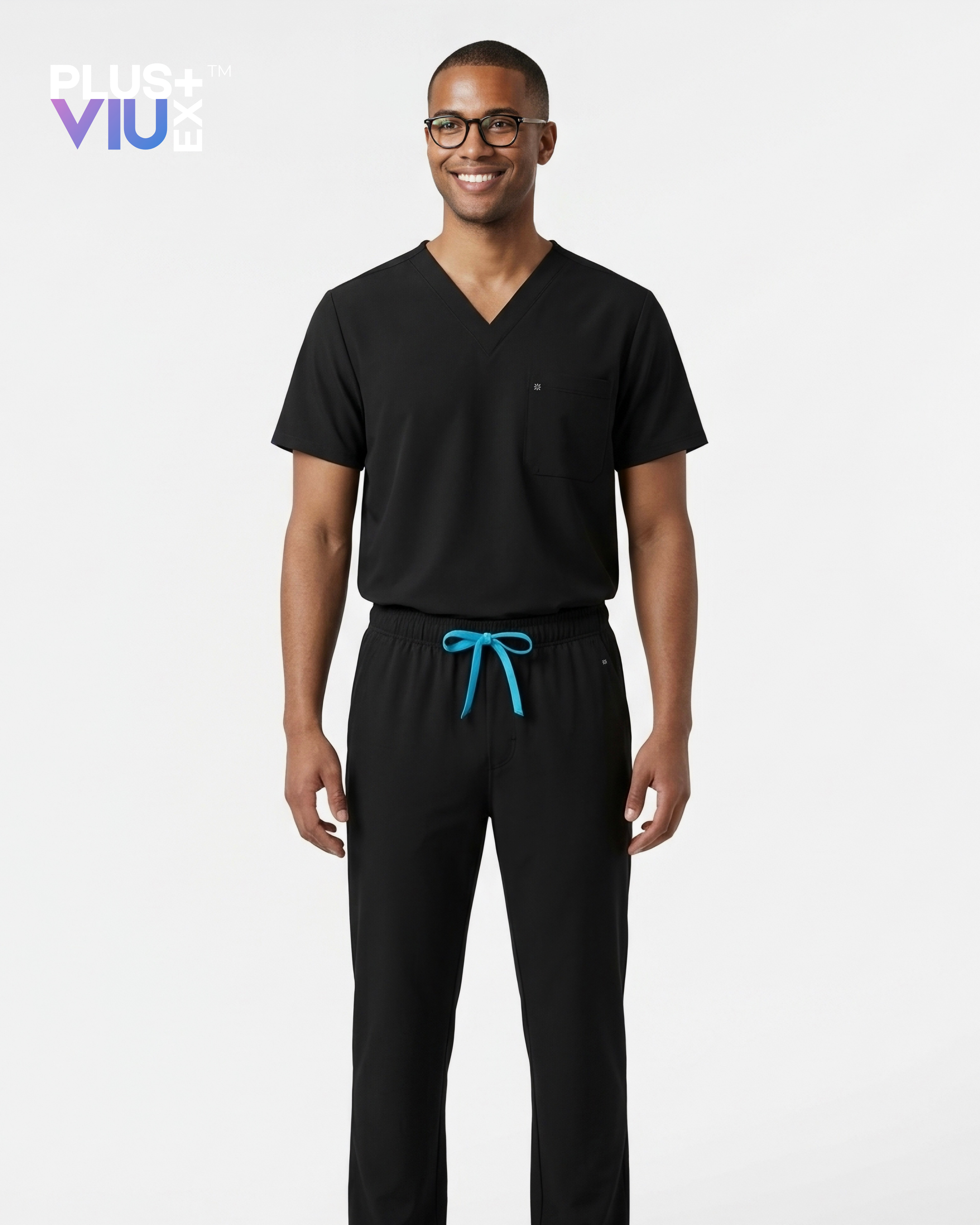 ARMKPLUS+, Full set Obsidian Noir  ( V Neck ) For Men