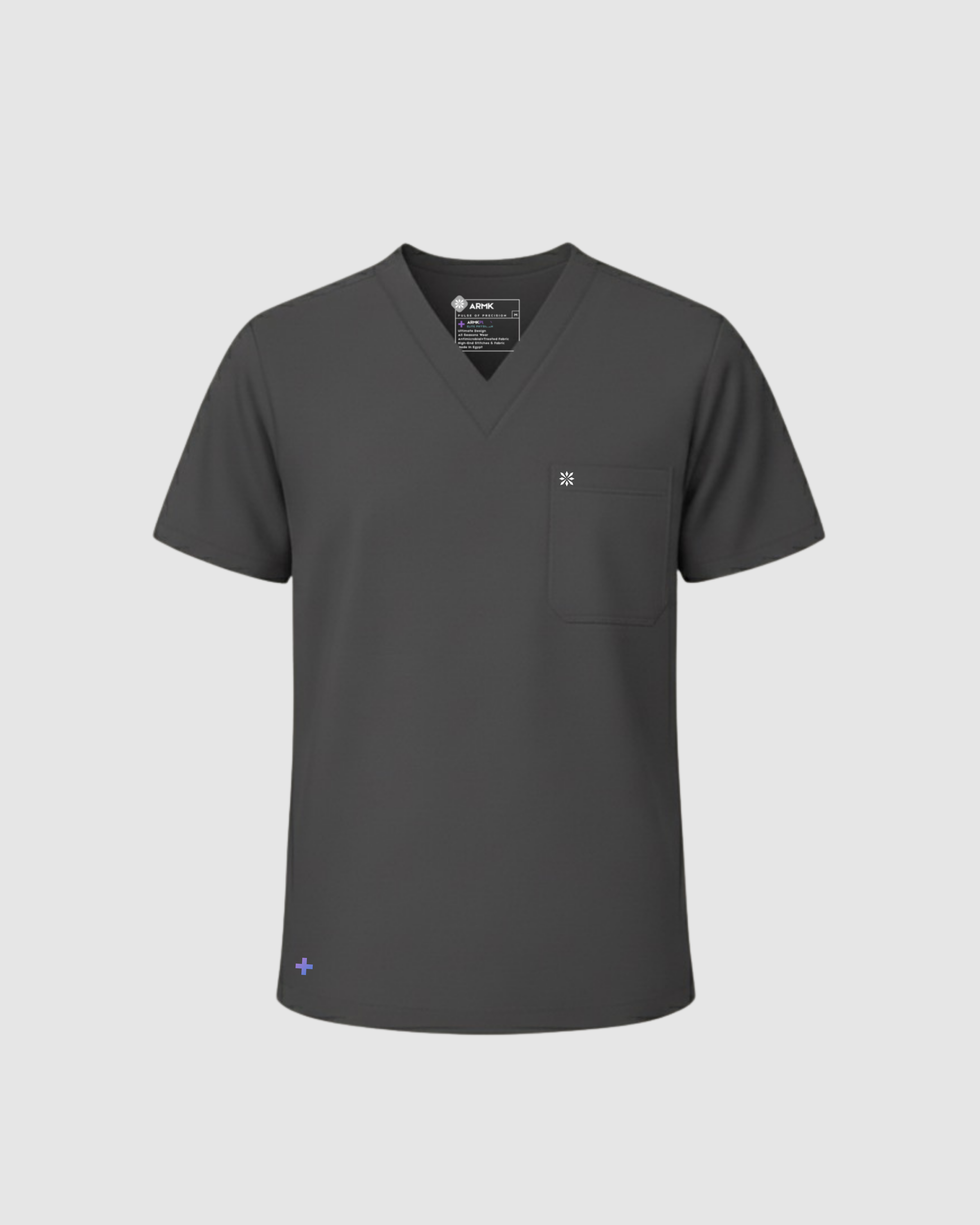ARMKPLUS+, Full set Charcoal  ( V Neck ) For Men