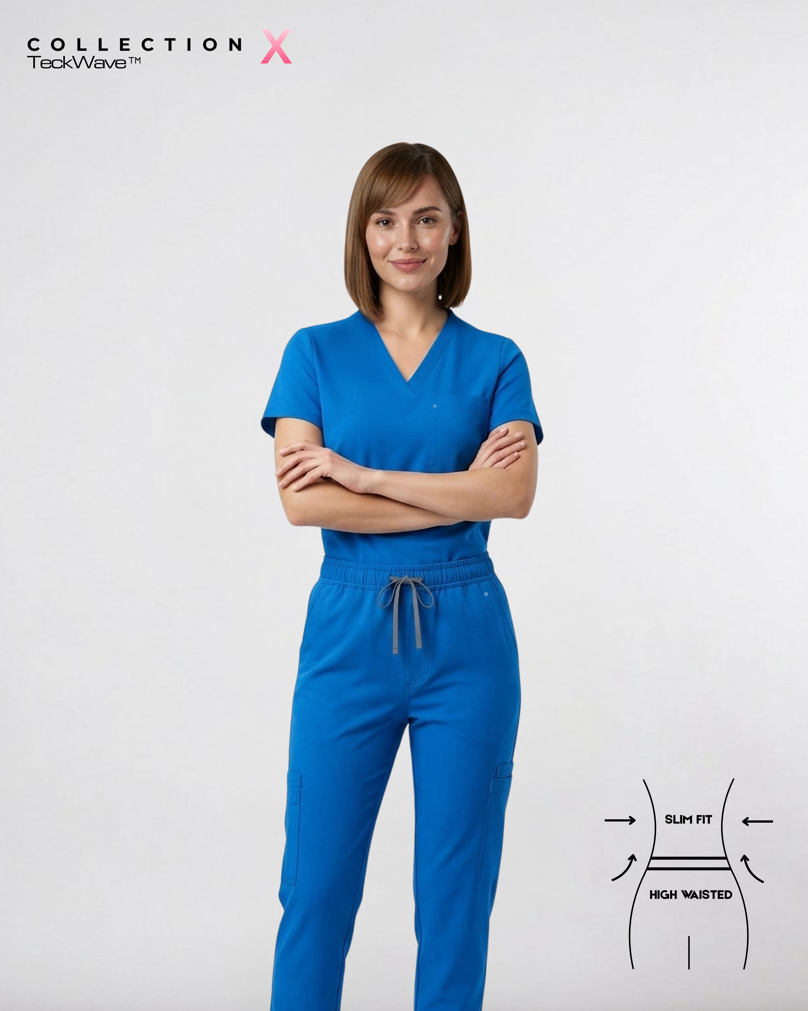 ARMK X, Full set Royal Sapphire ( V Neck ) For Women