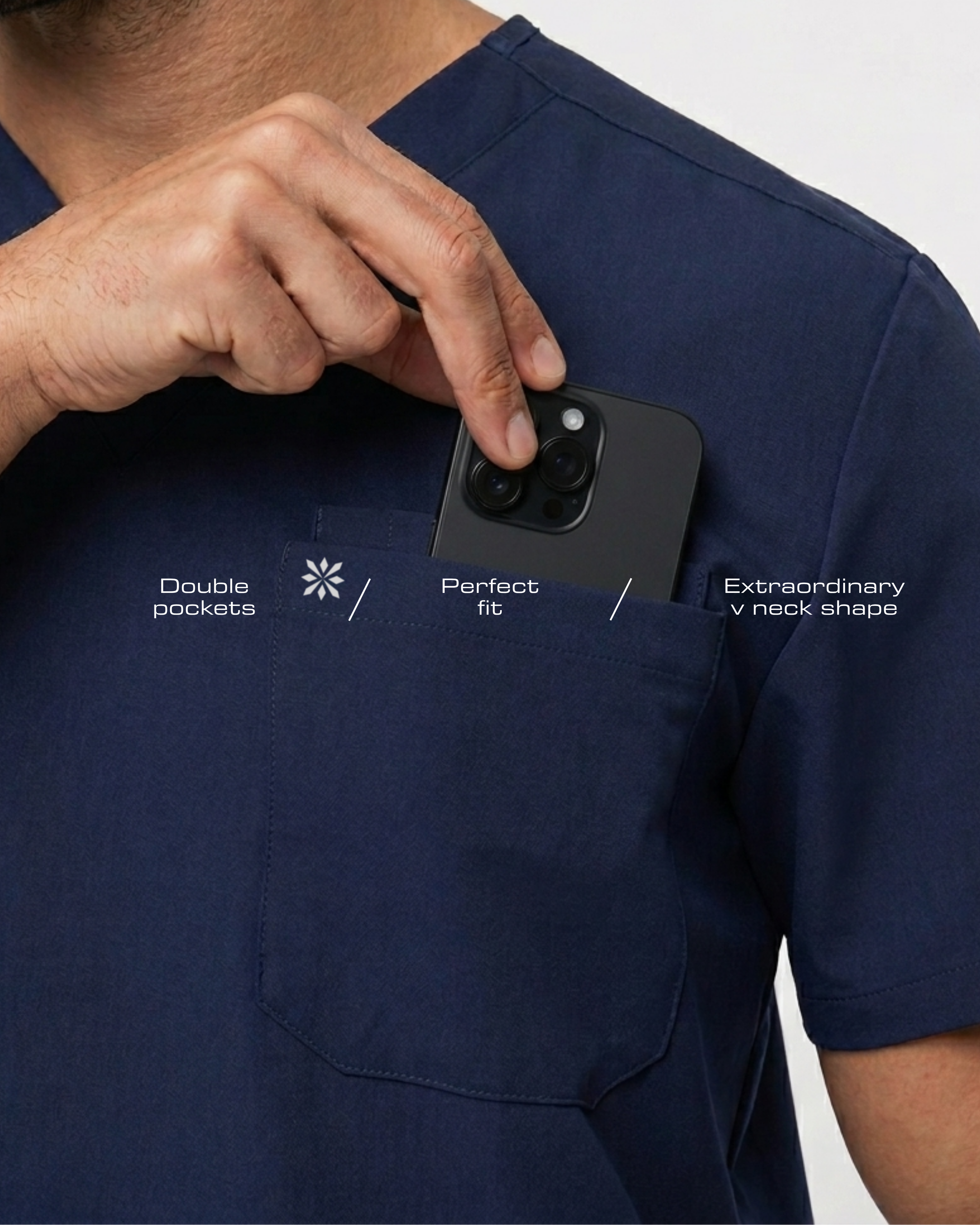 ARMK X, Full set Ragal Indigo ( V Neck ) For Men