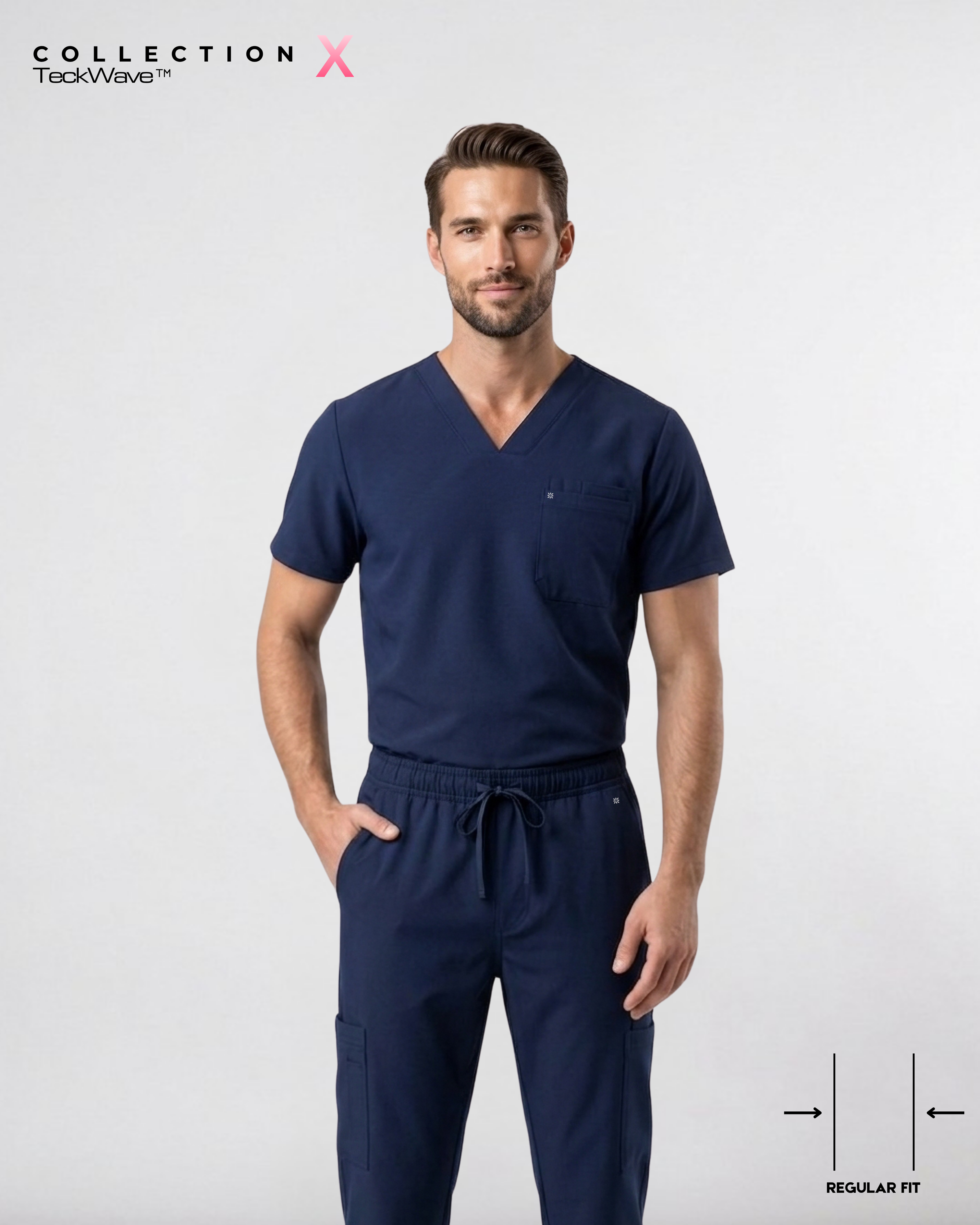 ARMK X, Full set Ragal Indigo ( V Neck ) For Men