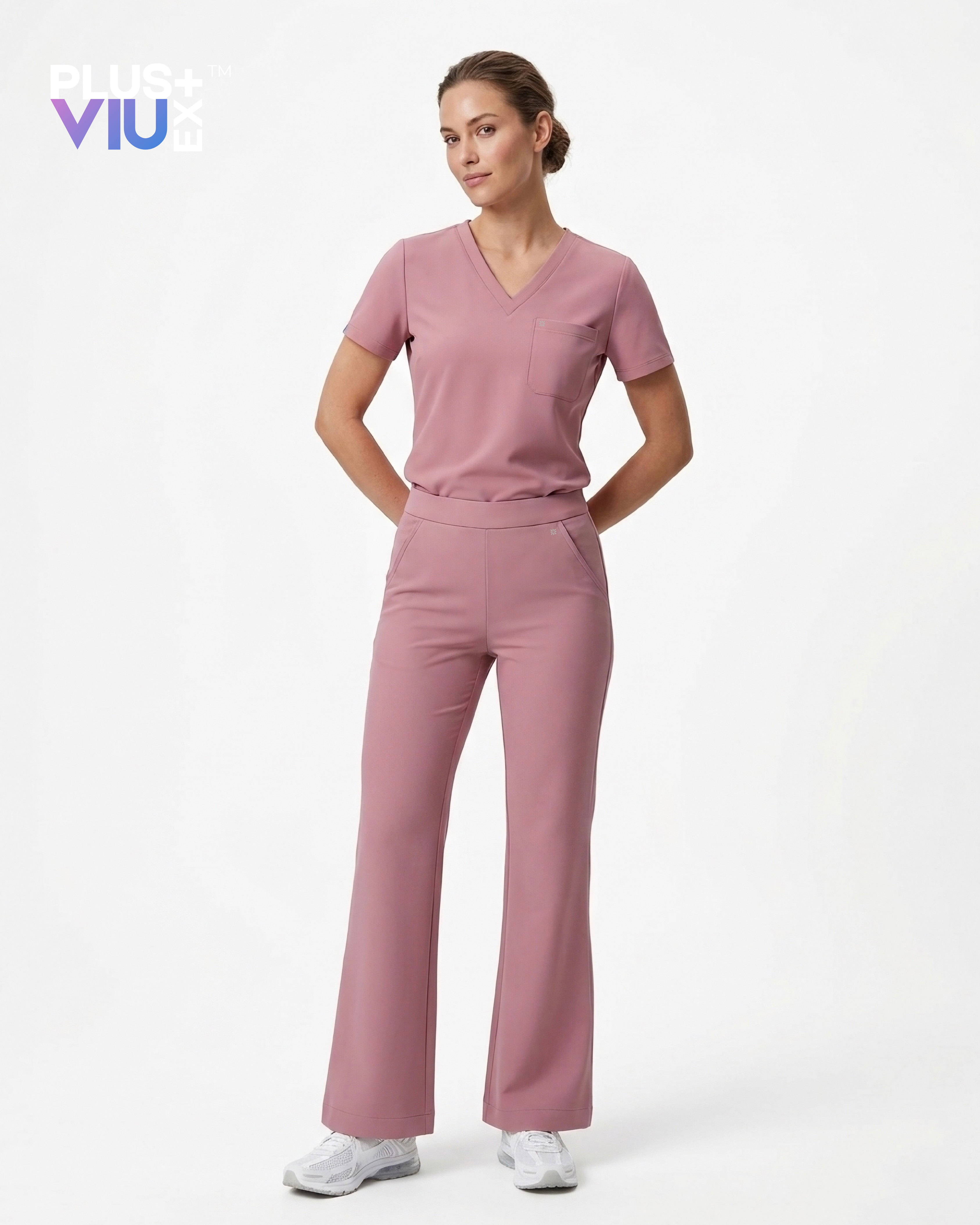 ARMKPLUS+, Full set Blush bloom ( V Neck ) For Women